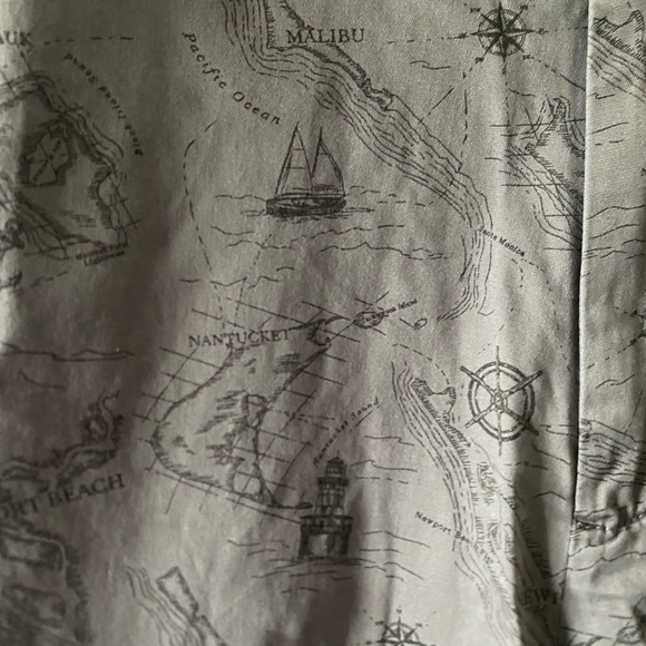 NWT - Faherty Brand Printed Stretch Chino Map Shorts - Size 32 - "Printed Slate" - Picture 2 of 5